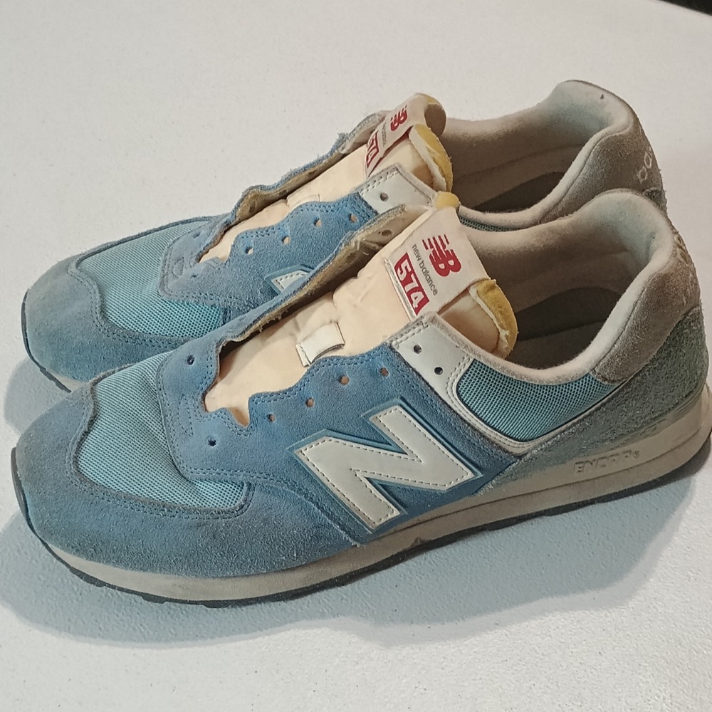 New Balance 574 Blue Laguna U574RCA Sneakers Mens 11.5 Shoes No Laces